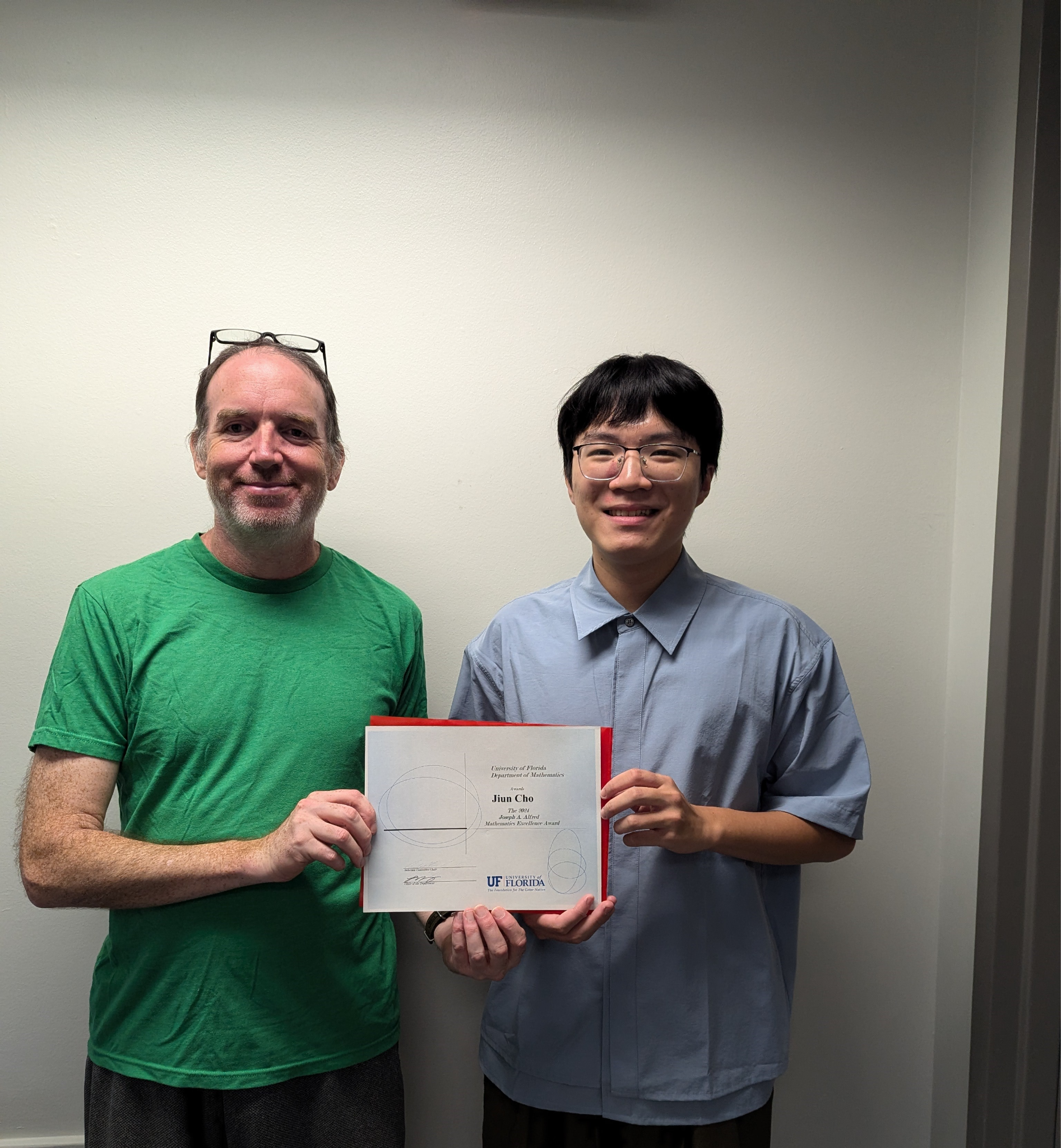 Professor Mike Jury with Jiun Cho