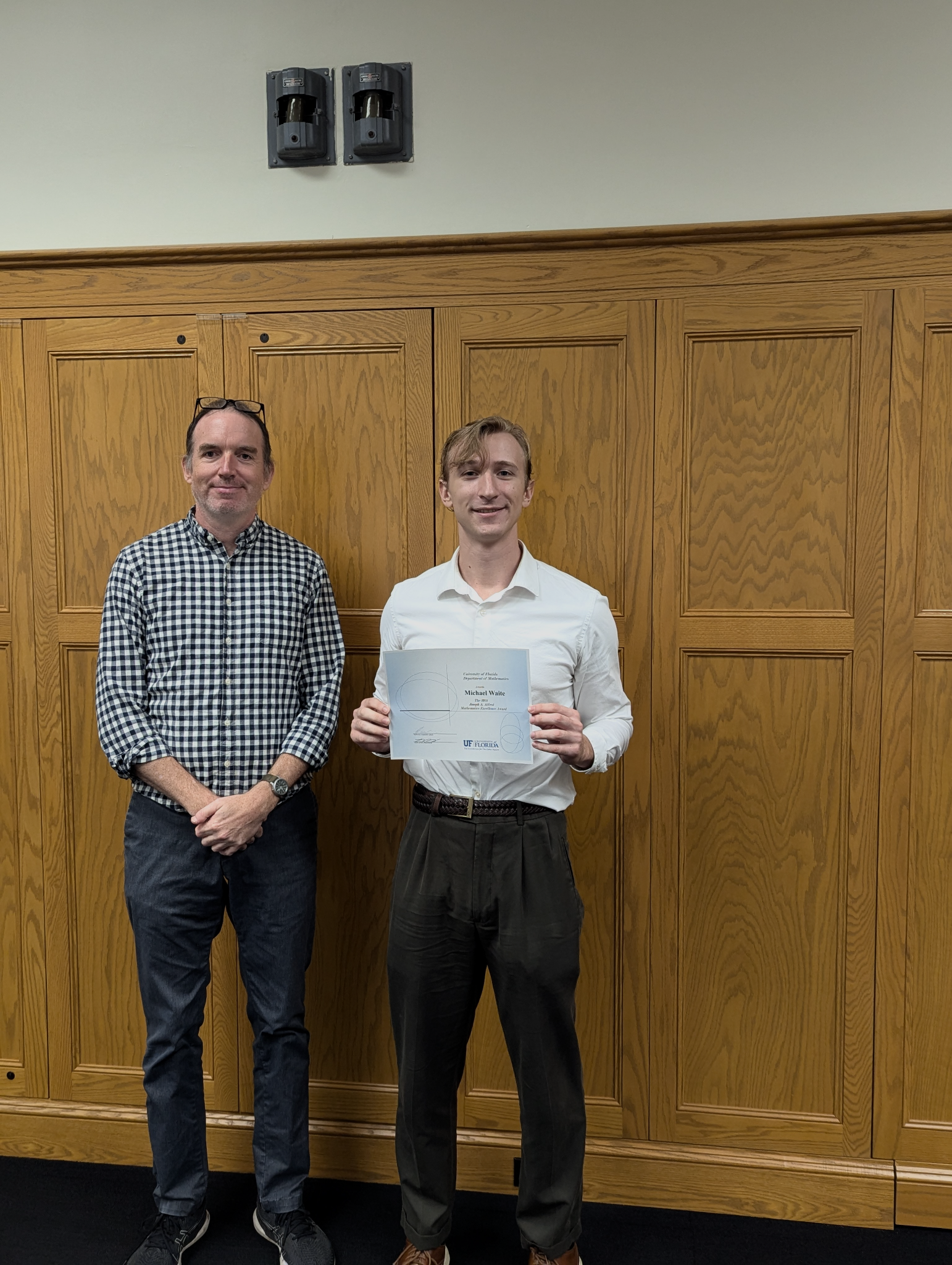 Professor Mike Jury with Michael Waite